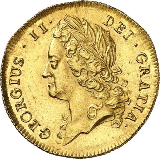 Awers monety - 1 gwinea 1739 "Portret w średnim wieku" - cena złotej monety - Wielka Brytania, Jerzy II