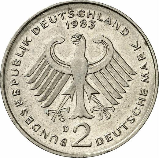 Revers 2 Mark 1983 D "Heuss" - Münze Wert - Deutschland, BRD