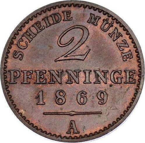 Reverse 2 Pfennig 1869 A -  Coin Value - Prussia, William I