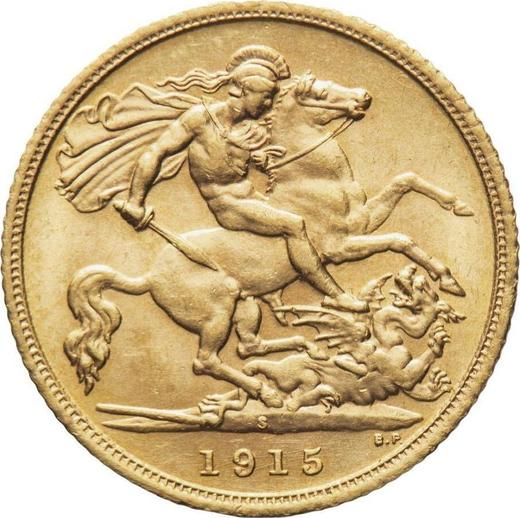 Rewers monety - 1/2 suwerena 1915 S - cena złotej monety - Australia, Jerzy V