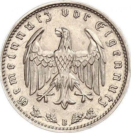 Reverso 1 Reichsmark 1938 J "Tipo 1933-1939" - valor de la moneda  - Alemania, Alemania nazi