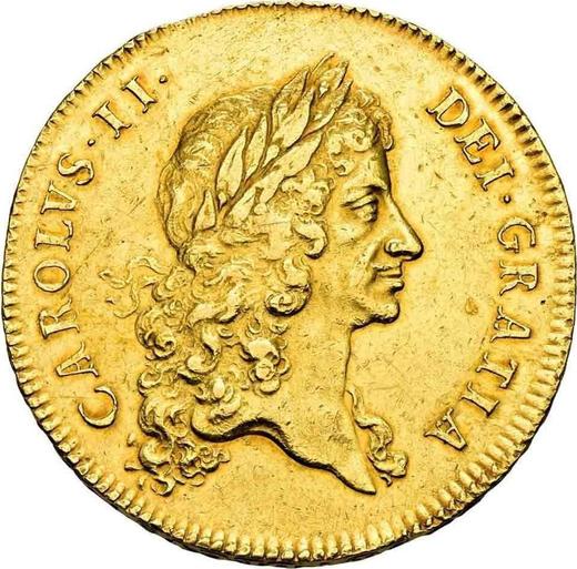 Obverse Five guineas 1670 "First laureated bust" - Gold Coin Value - United Kingdom, Charles II
