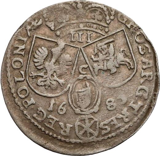 Revers 3 Gröscher 1685 "Porträt mit Krone" - Silbermünze Wert - Polen, Johann III Sobieski
