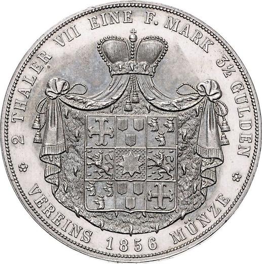 Reverse 2 Thaler 1856 A - Silver Coin Value - Waldeck-Pyrmont, George Victor