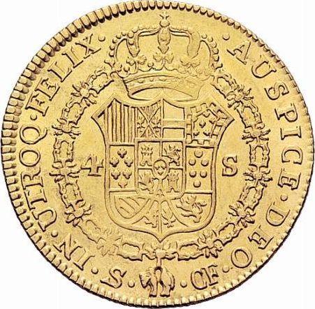 Reverse 4 Escudos 1777 S CF - Gold Coin Value - Spain, Charles III