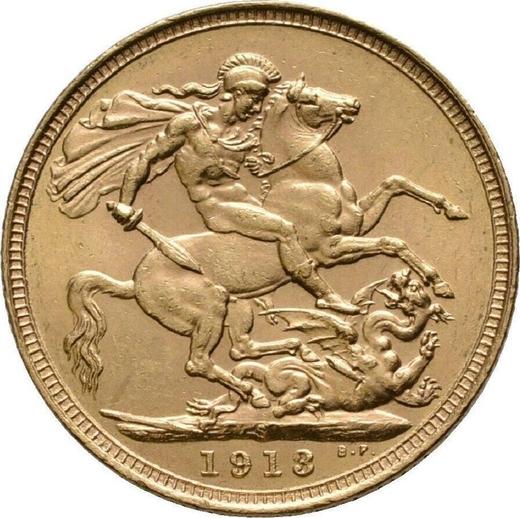 Reverse Sovereign 1913 S - Gold Coin Value - Australia, George V