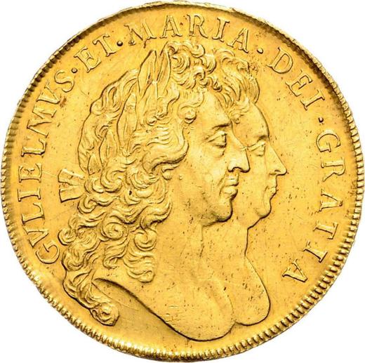 Obverse Five guineas 1693 - Gold Coin Value - United Kingdom, William III and Mary II