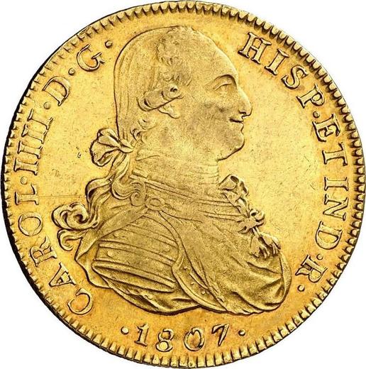 Obverse 8 Escudos 1807 Mo TH - Gold Coin Value - Mexico, Charles IV
