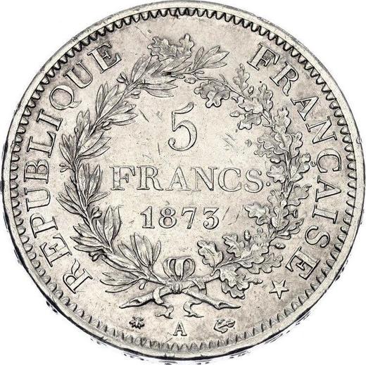 Reverso 5 francos 1873 A "Hércules" - valor de la moneda de plata - Francia, Tercera República