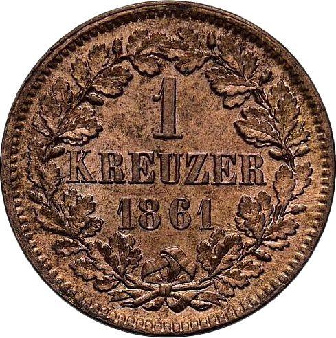 Reverse Kreuzer 1861 - Coin Value - Baden, Frederick I