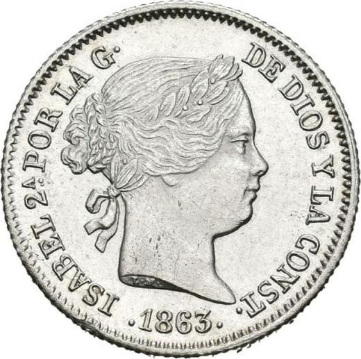 Obverse 1 Real 1863 8-pointed star - Silver Coin Value - Spain, Isabella II