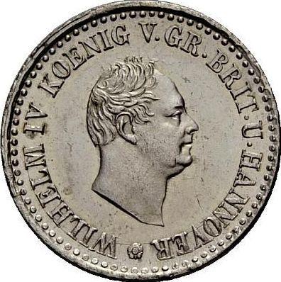 Obverse 1/6 Thaler 1834 - Silver Coin Value - Hanover, William IV