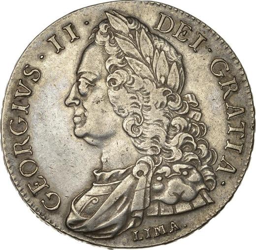 Obverse Crown 1746 LIMA "Old Head" - Silver Coin Value - United Kingdom, George II