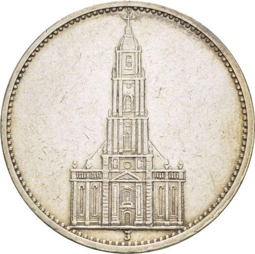 Obverse 5 Reichsmark 1934 J "Garrison Church (undated)" - Silver Coin Value - Germany, Third Reich
