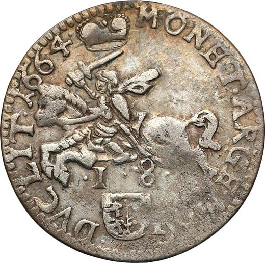 Reverse Ort (18 Groszy) 1664 TLB "Lithuania" Without frame - Silver Coin Value - Poland, John II Casimir