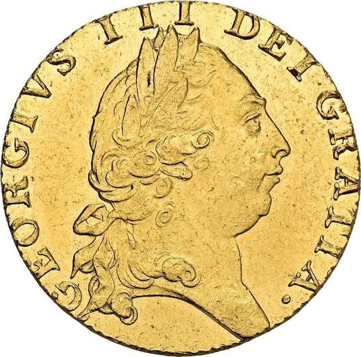 Awers monety - 1 gwinea 1791 "Łopata" - cena złotej monety - Wielka Brytania, Jerzy III