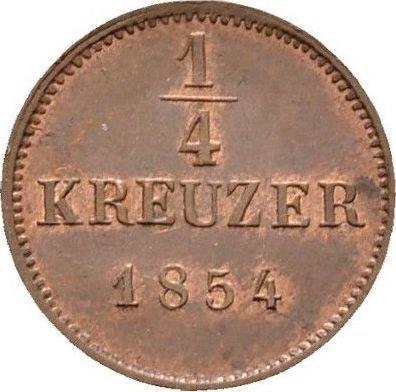 Reverso 1/4 kreuzer 1854 - valor de la moneda  - Wurtemberg, Guillermo I