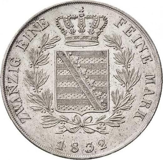 Reverse Gulden 1832 - Silver Coin Value - Saxe-Coburg and Gotha, Ernest I