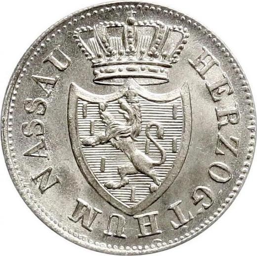 Аверс монеты - 3 крейцера 1836 года - цена серебряной монеты - Нассау, Вильгельм