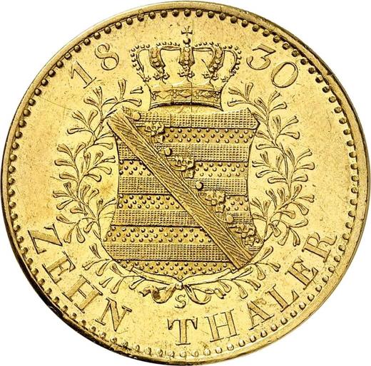 Reverse 10 Thaler 1830 S - Gold Coin Value - Saxony-Albertine, Anthony