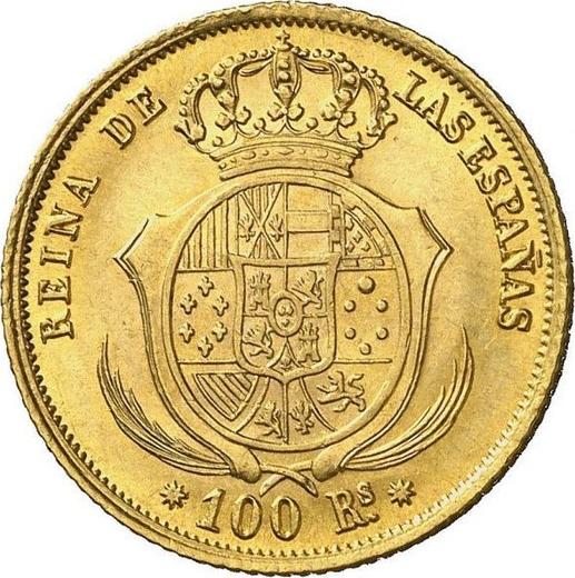 Reverse 100 Reales 1862 8-pointed star - Gold Coin Value - Spain, Isabella II