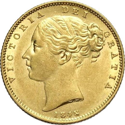 Anverso Soberano 1848 WW "Escudo" - valor de la moneda de oro - Gran Bretaña, Victoria