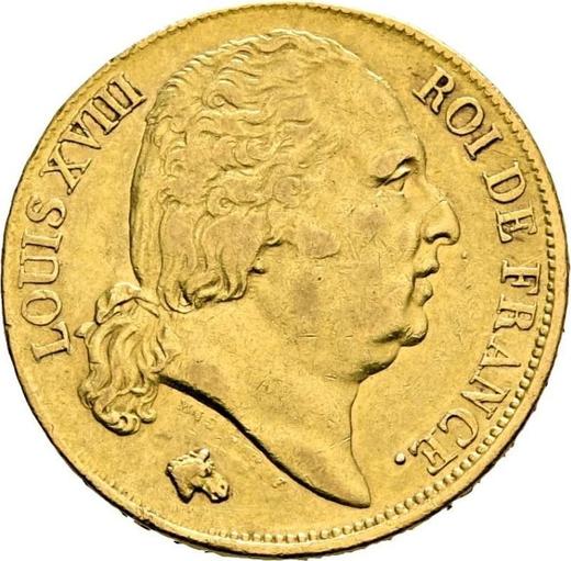 Avers 20 Franken 1817 L "Typ 1816-1824" - Goldmünze Wert - Frankreich, Ludwig XVIII