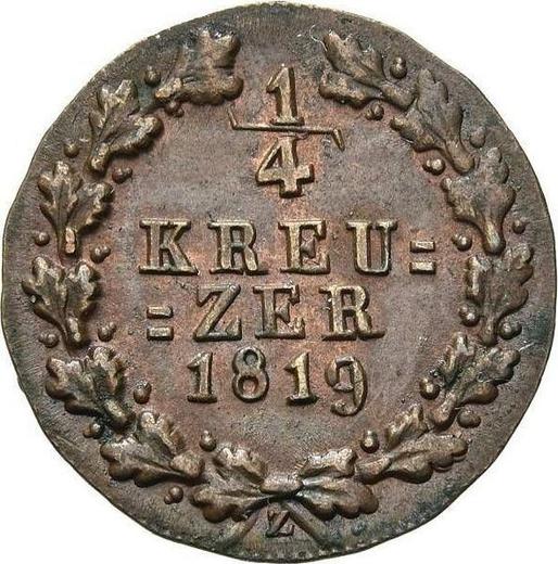 Rewers monety - 1/4 krajcara 1819 Z - cena  monety - Nassau, Wilhelm