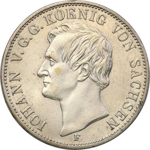 Obverse Thaler 1855 F - Silver Coin Value - Saxony-Albertine, John