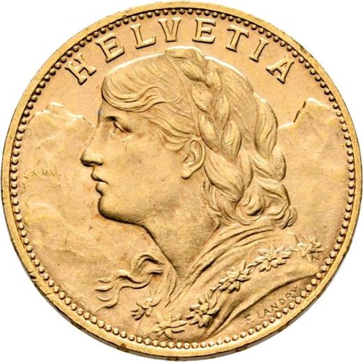 Obverse 20 Francs 1935 B "Vreneli" - Gold Coin Value - Switzerland, Confederation
