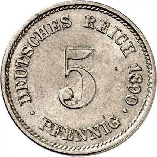 Obverse 5 Pfennig 1890 E "Type 1890-1915" - Coin Value - Germany, German Empire