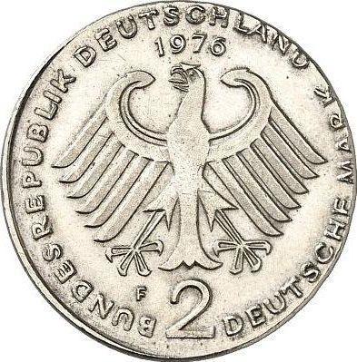 Reverse 2 Mark 1969-1987 "Konrad Adenauer" Off-center strike - Coin Value - Germany, FRG