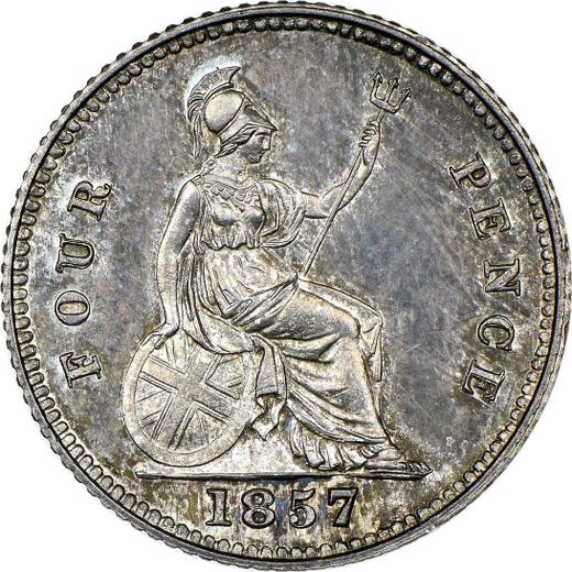 Reverse Fourpence (Groat) 1857 "Type 1837-1862" - Silver Coin Value - United Kingdom, Victoria