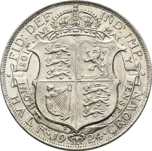 Реверс монеты - 1/2 кроны (Полукрона) 1924 года - цена серебряной монеты - Великобритания, Георг V