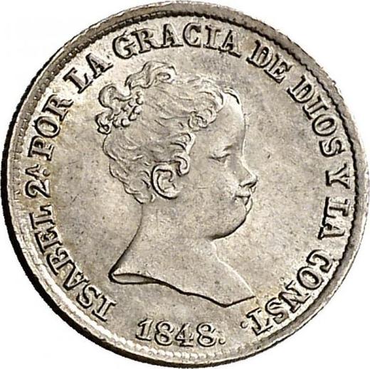 Obverse 1 Real 1848 M CL - Silver Coin Value - Spain, Isabella II