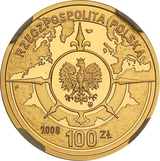 Avers 100 Zlotych 2008 MW NR "Polnische Siedlungen" - Goldmünze Wert - Polen, III Republik Polen nach Stückelung