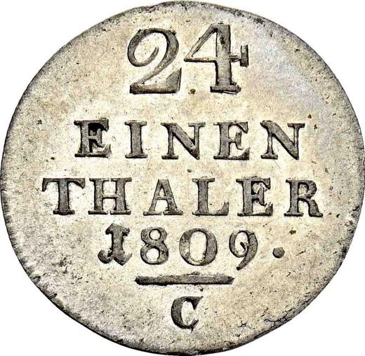 Reverse 1/24 Thaler 1809 C "Crown without ribbons" - Silver Coin Value - Westphalia, Jérôme Napoléon