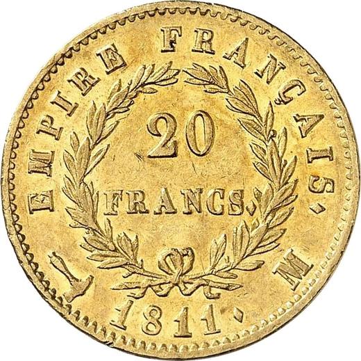 Revers 20 Franken 1811 M "Typ 1809-1815" - Goldmünze Wert - Frankreich, Napoleon I