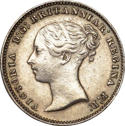 Anverso 3 peniques 1851 - valor de la moneda de plata - Gran Bretaña, Victoria
