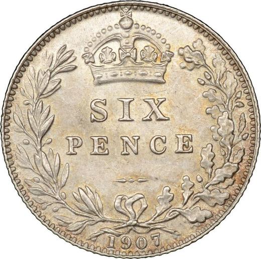 Reverse Sixpence 1907 - Silver Coin Value - United Kingdom, Edward VII