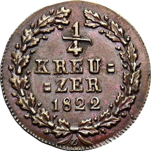 Reverso 1/4 kreuzer 1822 Z - valor de la moneda  - Nassau, Guillermo