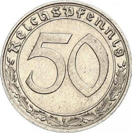 Obverse 50 Reichspfennig 1939 F "Type 1938-1939" -  Coin Value - Germany, Third Reich