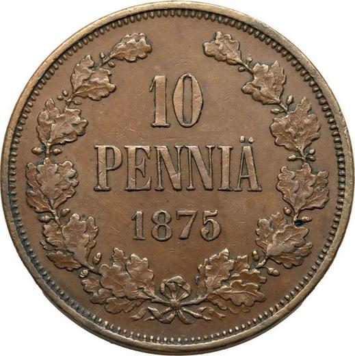 Reverse 10 Pennia 1875 -  Coin Value - Finland, Grand Duchy
