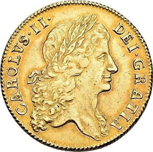 Anverso 2 guineas 1671 "Primer busto laureado" - valor de la moneda de oro - Gran Bretaña, Carlos II
