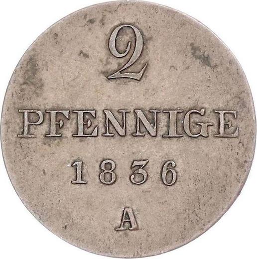 Reverse 2 Pfennig 1836 A -  Coin Value - Hanover, William IV
