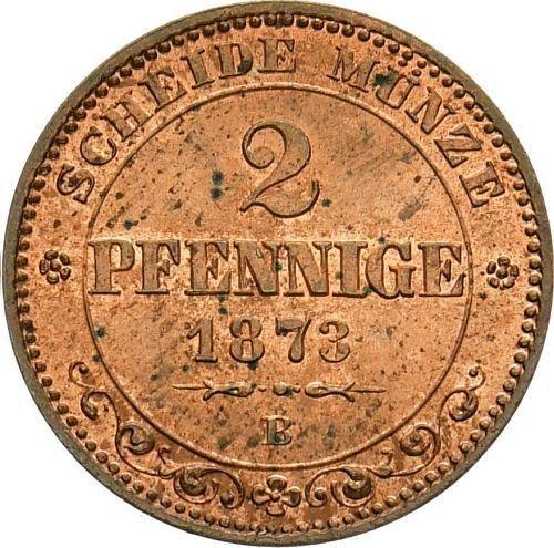 Reverse 2 Pfennig 1873 B -  Coin Value - Saxony-Albertine, John