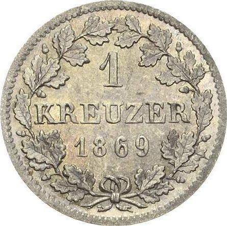 Reverse Kreuzer 1869 - Silver Coin Value - Bavaria, Ludwig II