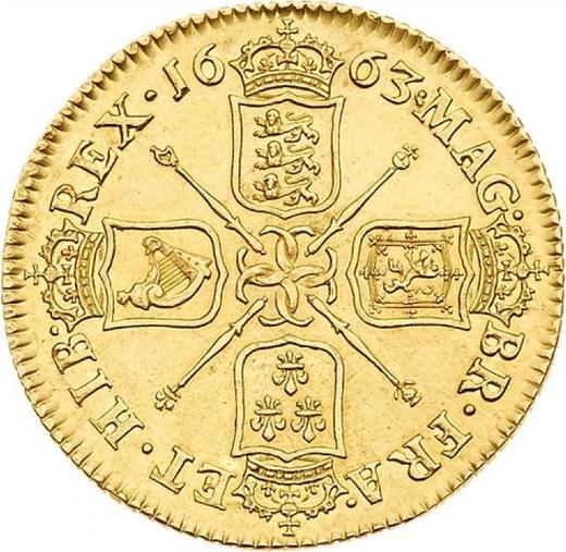 Reverse Guinea 1663 "First laureated bust" Elephant - Gold Coin Value - United Kingdom, Charles II