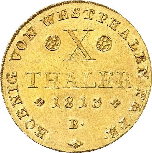 Reverse 10 Thaler 1813 B - Gold Coin Value - Westphalia, Jérôme Napoléon
