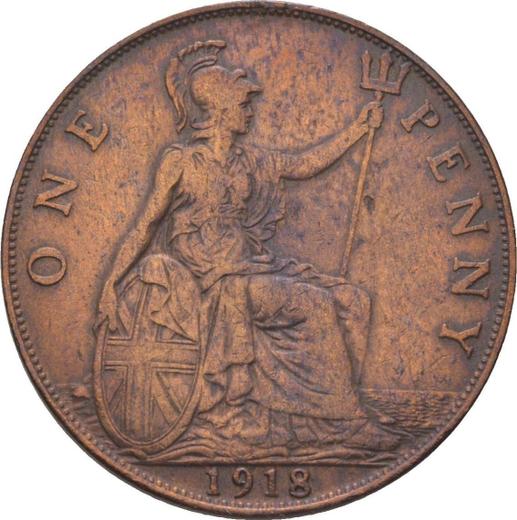 Reverso Penique 1918 "Tipo 1911-1936" - valor de la moneda  - Gran Bretaña, Jorge V